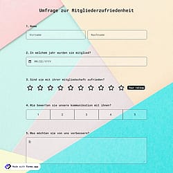 Vorlage für eine Umfrage zur Mitgliederzufriedenheit