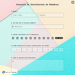 Plantilla de Encuesta de Satisfacción de Miembros