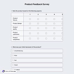 Product Feedback Survey Template