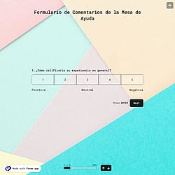 Plantilla de Formulario de Comentarios de la Mesa de Ayuda
