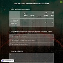 Plantilla de Encuesta de Comentarios sobre Reuniones