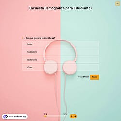 Plantilla de Encuesta Demográfica para Estudiantes
