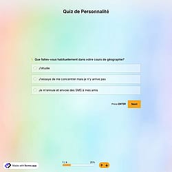 Modèle de quiz de personnalité