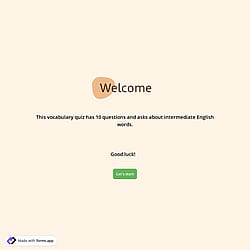 Vocabulary Quiz Template