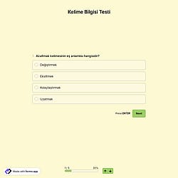 Kelime Testi Şablonu