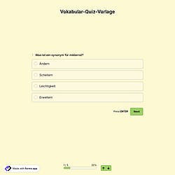 Vokabular-Quiz-Vorlage