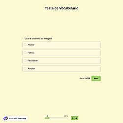 Modelo de Teste de Vocabulário