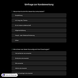 Umfrage zur Kursbewertung
