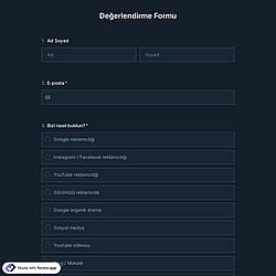 Değerlendirme Formu Şablonu