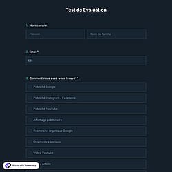 Modèle de formulaire d'évaluation