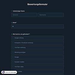 Vorlage für Bewertungsformular