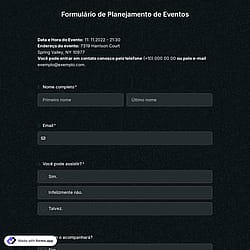 Modelo de Formulário de Planejamento de Evento
