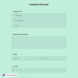 Feedback-Formularvorlage
