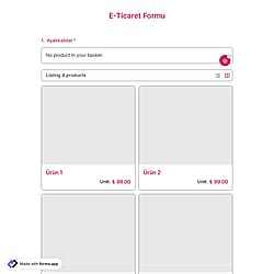 E-Ticaret Form Şablonu