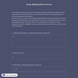Proje Brief Formu Şablonu