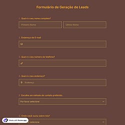 Modelo de Formulário de Geração de Leads