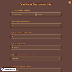 Plantilla de formulario de generación de leads