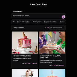 Plantilla de formulario de pedido de pasteles