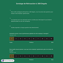 Modèle de sondage de feedback à 360 degrés