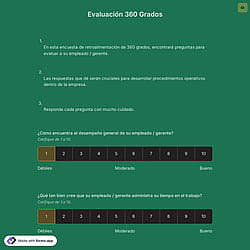 Plantilla de encuesta de retroalimentación de 360 grados