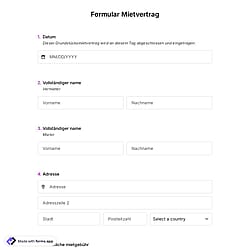 Mietvertrag-Formularvorlage
