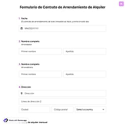Plantilla de formulario de contrato de arrendamiento