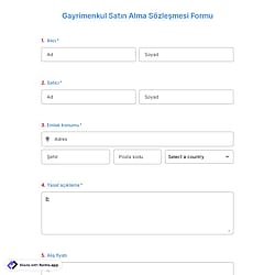 Gayrimenkul Satın Alma Sözleşmesi Formu Şablonu