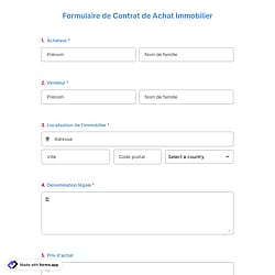 Formulaire de Contrat de Achat Immobilier