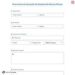 Plantilla de Formulario de Acuerdo de Compra de Bienes Raíces