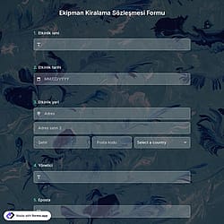 Ekipman Kiralama Sözleşmesi Formu Şablonu