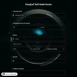 Fotoğraf Telif Hakkı Formu Şablonu