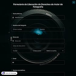 Plantilla de Formulario de Liberación de Derechos de Autor de Fotografía