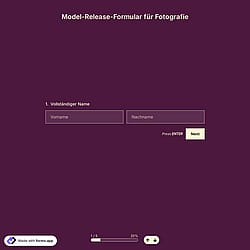 Vorlage für eine Foto-Model-Release-Vereinbarung