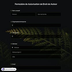 Formulaire de Autorisation de Droit de Auteur