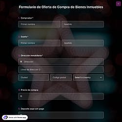 Plantilla de Formulario de Oferta de Compra de Bienes Inmuebles