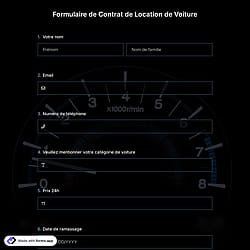 Formulaire de Contrat de Location de Voiture