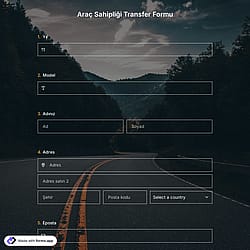 Araç Sahipliği Transfer Formu Şablonu