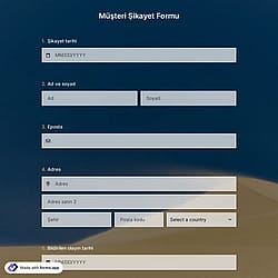 Müşteri Şikayet Formu Şablonu