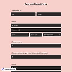 Ayrımcılık Formu Şablonu