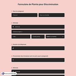 Formulaire de Plainte pour Discrimination