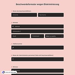 Beschwerdeformular wegen Diskriminierung