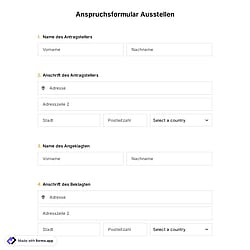 Anspruchsformular Ausstellen