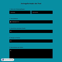 Antragsformular der Post