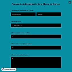 Plantilla de Formulario de Reclamación de la Oficina de Correos