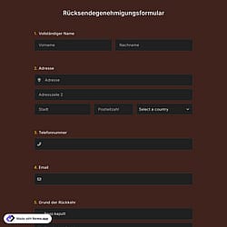 Rücksendegenehmigungsformular