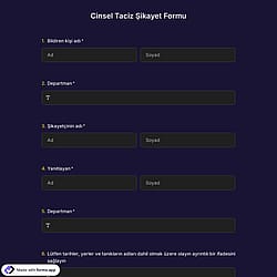 Cinsel Taciz Şikayet Formu Şablonu