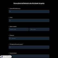 Formulário de Relatório de Atividade Suspeita