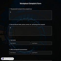 Workplace Complaint Form Template