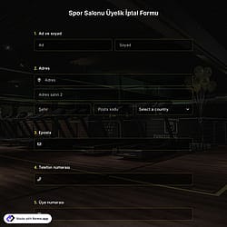 Spor Salonu Üyeliği İptal Formu Şablonu