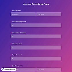 Account Cancellation Form Template